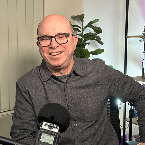Anthony Perl, founder of CommTogether, in the podcast studio